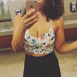 Fabletics Floral crop top/ sports bra